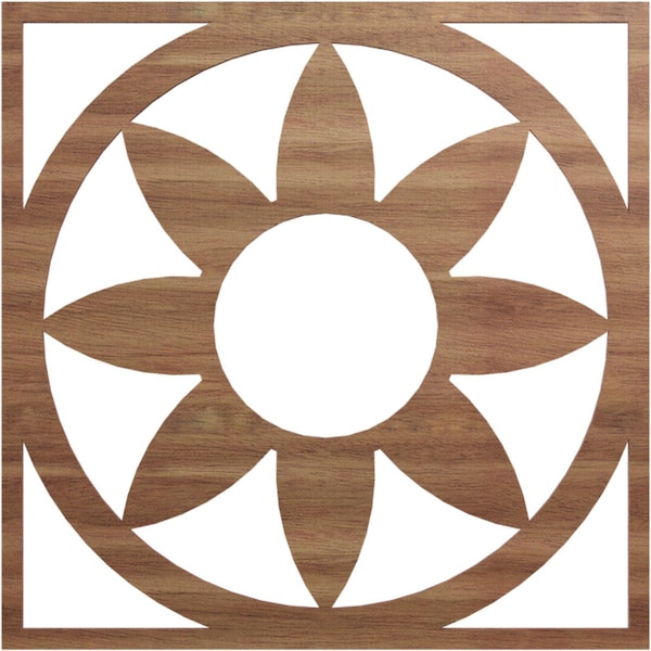 Ekena Millwork Blume Wood Fretwork Pierced Ceiling Medallion, Walnut, 24"OD x 8 3/8"ID x 1/4"T CMWP24X24X0250BLWA - main